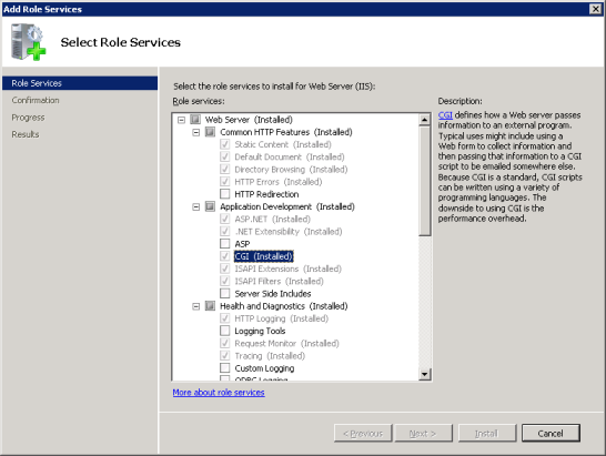 在 Windows Server 2008 和 Windows Server 2008 R2 中激活 FastCGI 支持